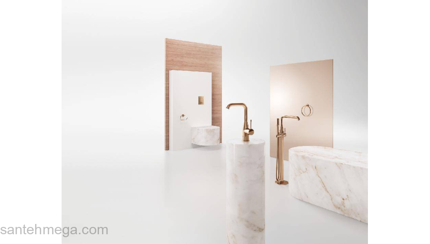 GROHE 32628DA1 Essence New Смеситель для раковины с высоким изливом, сливной гарнитур, цвет: теплый закат, глянец. Фото