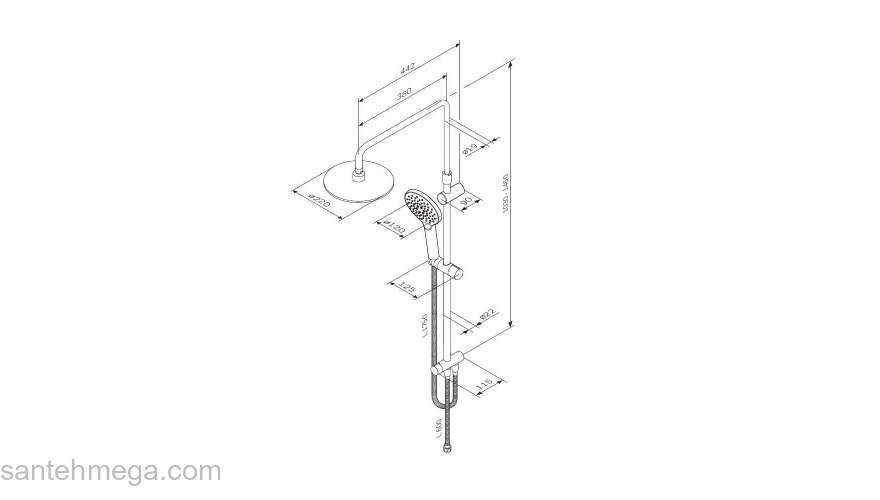 Душевая система ShowerSpot AM.PM Like F0780100. Фото