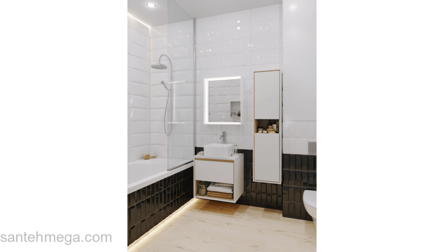 CERSANIT Тумба LOUNA 60 со столешницей SZ-LOU-60BL/Wh. Фото