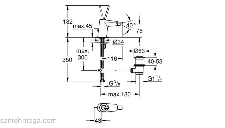 Смеситель для биде GROHE Eurodisk Joystick 24036LS0. Фото
