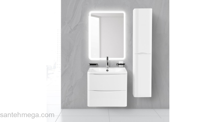 Тумба под раковину подвесная BELBAGNO ACQUA-600-2C-SO-BL Bianco Lucido. Фото