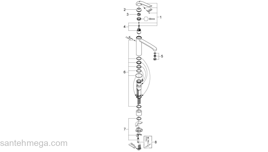 GROHE 30208000 Euroeco Special Смеситель для раковины, средний излив. Фото