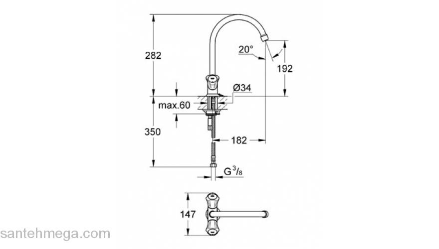 Смеситель для мойки GROHE Costa L 31812001. Фото