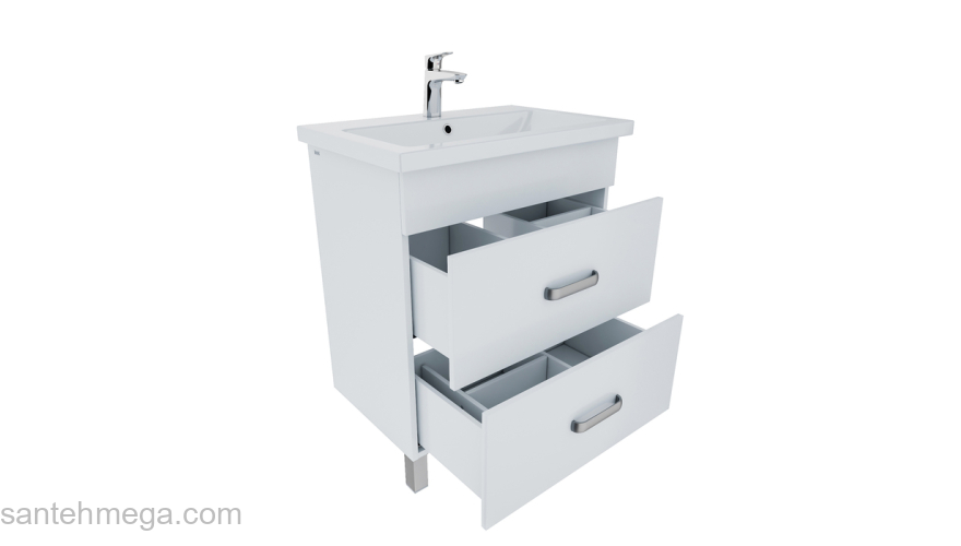 Тумба с умывальником напольная 70 см белая New Custo IDDIS NCU70W0i95K. Фото