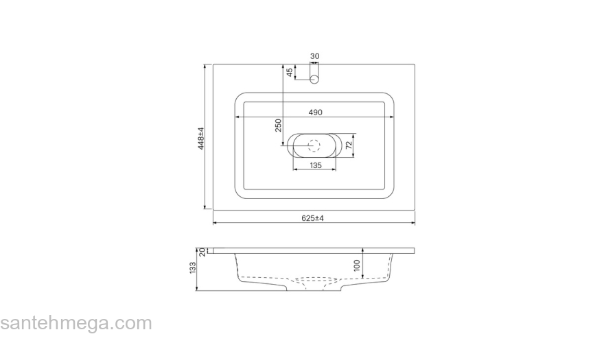 Тумба с умывальником подвесная с ящиком белая 60 см Esper IDDIS ESP60W0i95K. Фото
