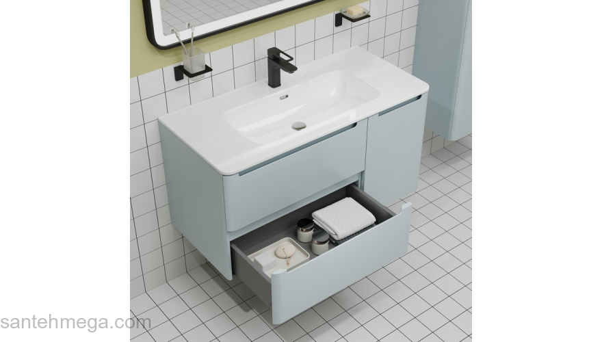 Тумба с умывальником подвесная 100 см,голубой Edifice IDDIS EDI10B0i95K  подходит умыв. 0101000i28. Фото