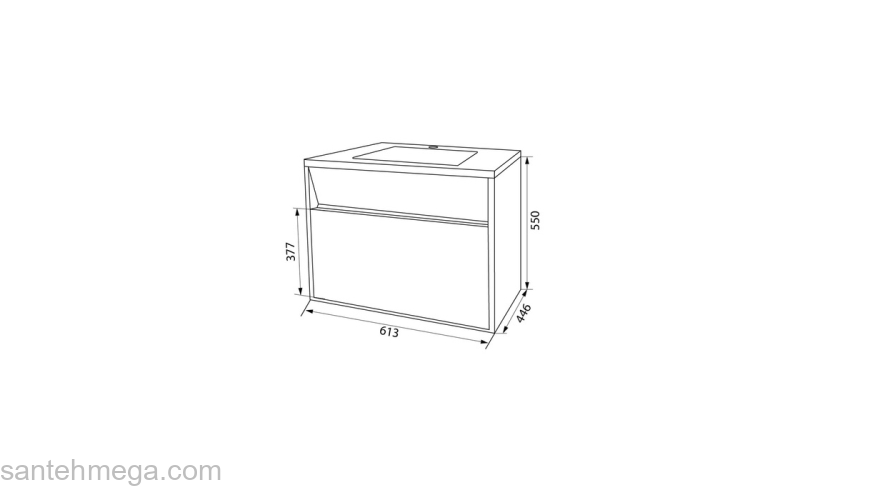 Тумба с умывальником подвесная с ящиком белая 60 см Esper IDDIS ESP60W0i95K. Фото