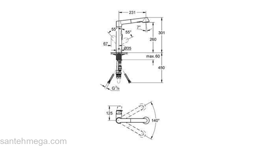 Смеситель для мойки GROHE K7 32176DC0. Фото