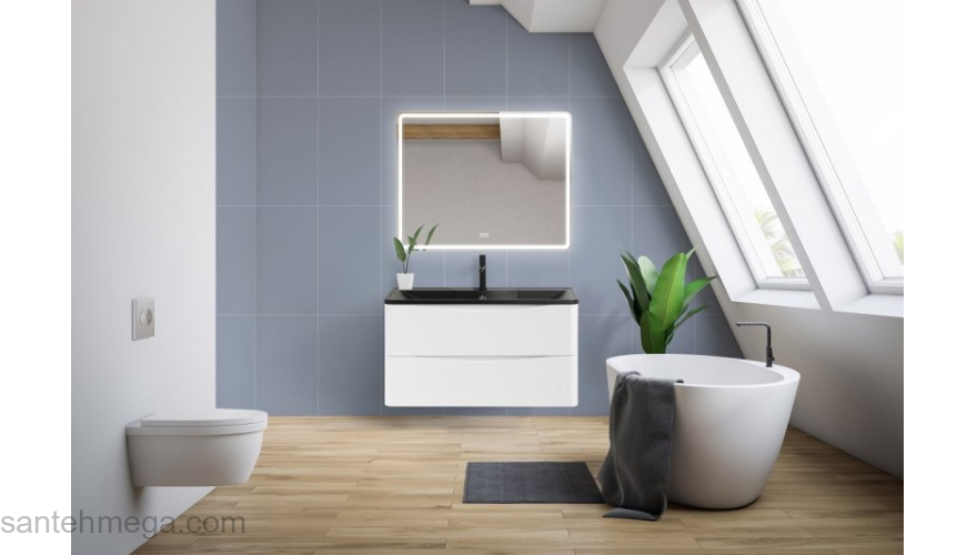 Тумба под раковину подвесная BELBAGNO ACQUA-1200-2C-SO-BL Bianco Lucido. Фото