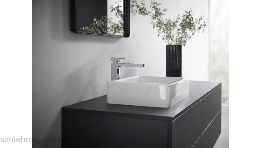 Смеситель для раковины 230, со сливной гарнитурой Vernis Shape Hansgrohe 71590000, хром. Фото