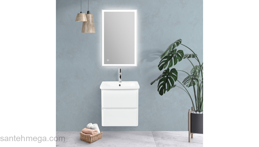 Тумба под раковину подвесная BELBAGNO ALBANO-CER-500-2C-SO-RVB Rovere Vintage Bianco. Фото