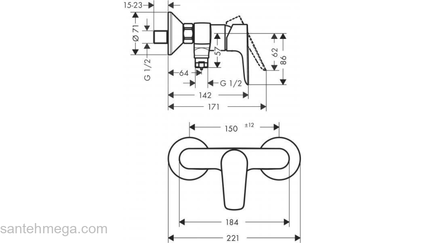 Смеситель для душа Hansgrohe Talis E 71760670. Фото