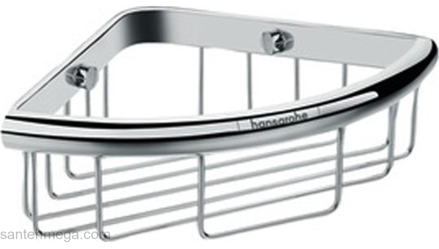 Угловая мыльница-полочка Hansgrohe Logis Universal 41710000 для ванной комнаты. Фото