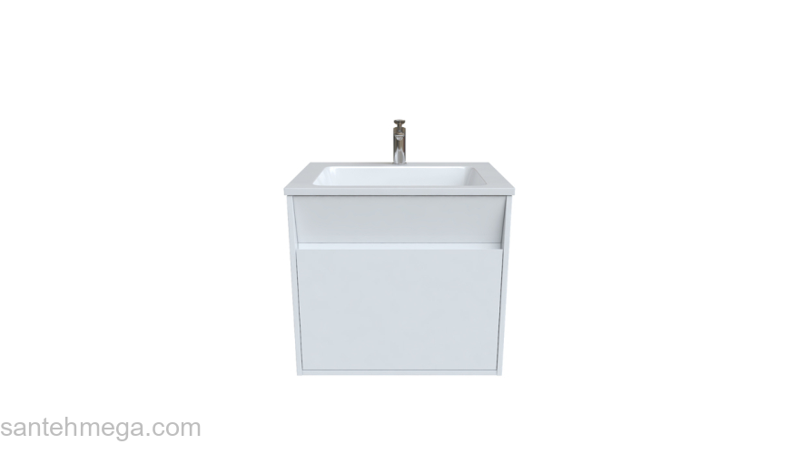 Тумба с умывальником подвесная с ящиком белая 60 см Esper IDDIS ESP60W0i95K. Фото
