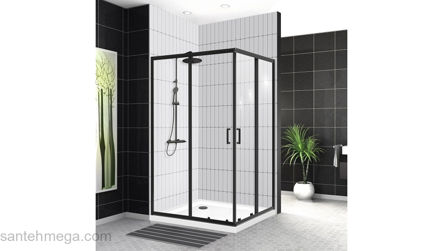 Душевой угол BELBAGNO UNO-195-AH-2-120/90-C-NERO. Фото