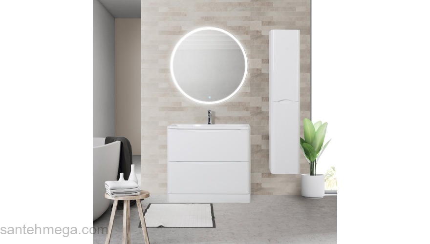 Тумба под раковину напольная BELBAGNO ACQUA-1000-2C-PIA-BL Bianco Lucido. Фото