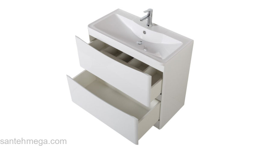 Тумба под раковину напольная BELBAGNO ACQUA-900-2C-PIA-BL Bianco Lucido. Фото