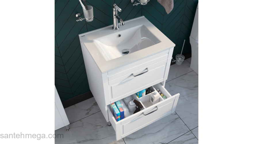 Тумба с умывальником напольная 60 см белая Oxford IDDIS OXF60W0i95K. Фото
