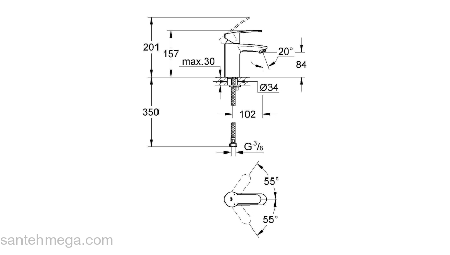 Смеситель для раковины Grohe Eurostyle Cosmopolitan 3246820E. Фото