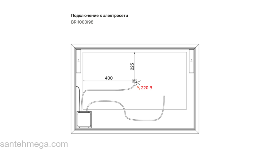 Зеркало 100 см Brick IDDIS BRI1000i98. Фото