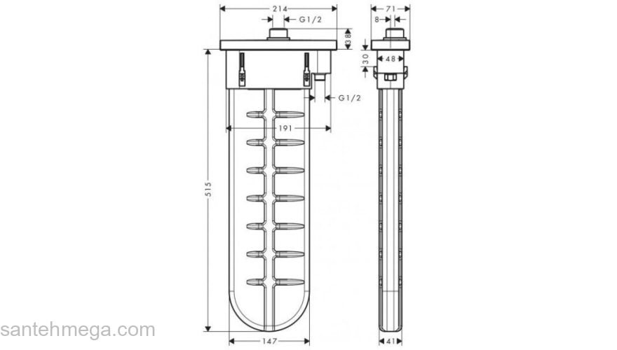 Скрытая часть смесителя Hansgrohe sBox 28010000. Фото