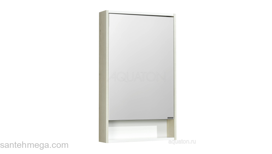 Зеркальный шкаф Aquaton Рико 50 белый/ясень фабрик 1A212302RIB90. Фото