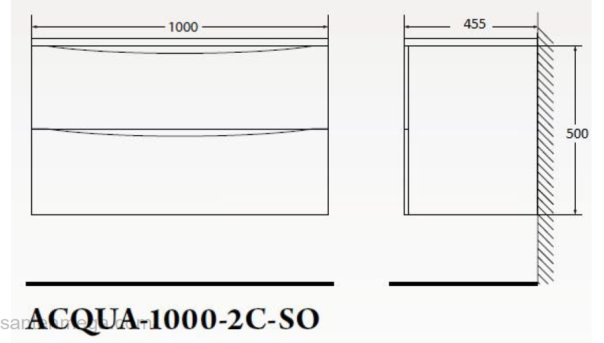 Тумба под раковину подвесная BELBAGNO ACQUA-1000-2C-SO-RVB Rovere Vintage Bianco. Фото