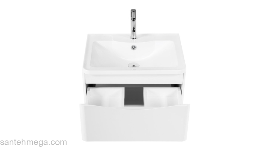 Тумба под раковину подвесная BELBAGNO ACQUA-600-2C-SO-BL Bianco Lucido. Фото