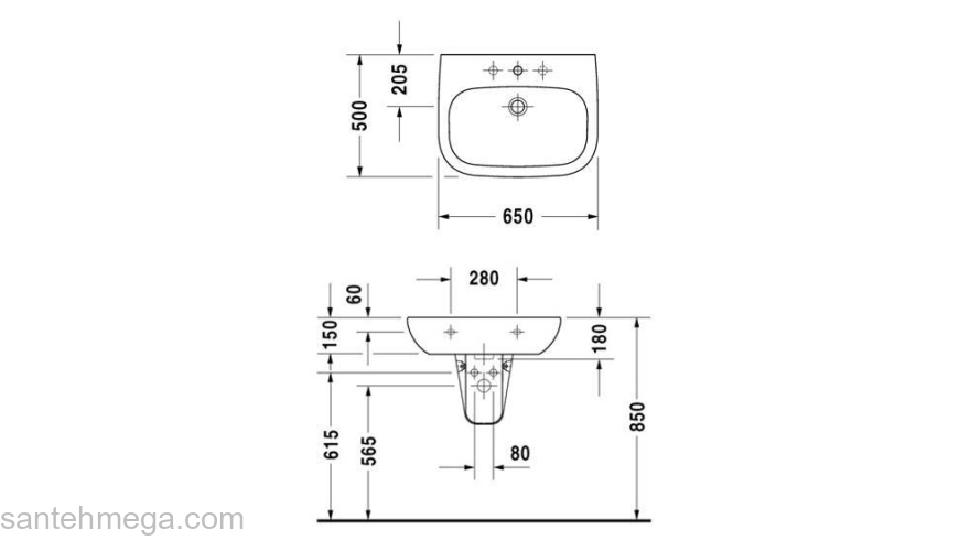 Раковина DURAVIT D-CODE 65х50 23106500002. Фото