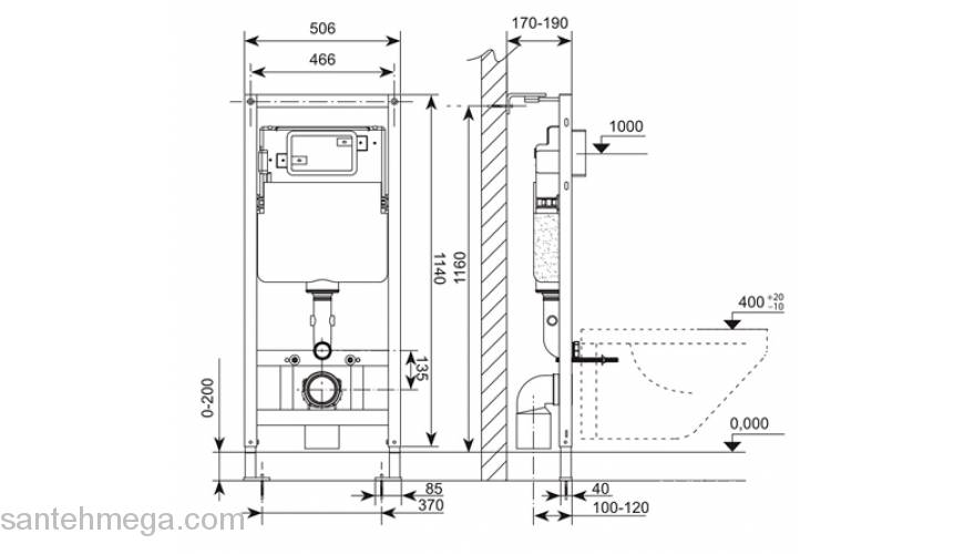 Инсталляция для подвесного унитаза IDDIS Neofix NEO0000I32. Фото