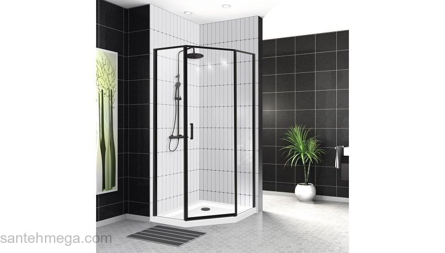 Душевой угол BELBAGNO UNO-195-P-1-100-C-NERO. Фото