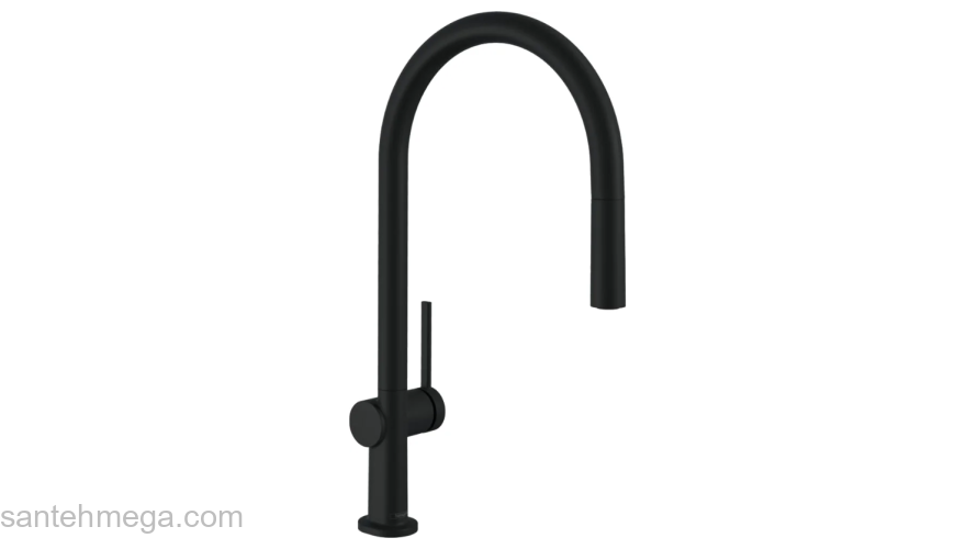Смеситель для кухни с вытяжным душем Hansgrohe Talis M54 72802670, черный матовый. Фото