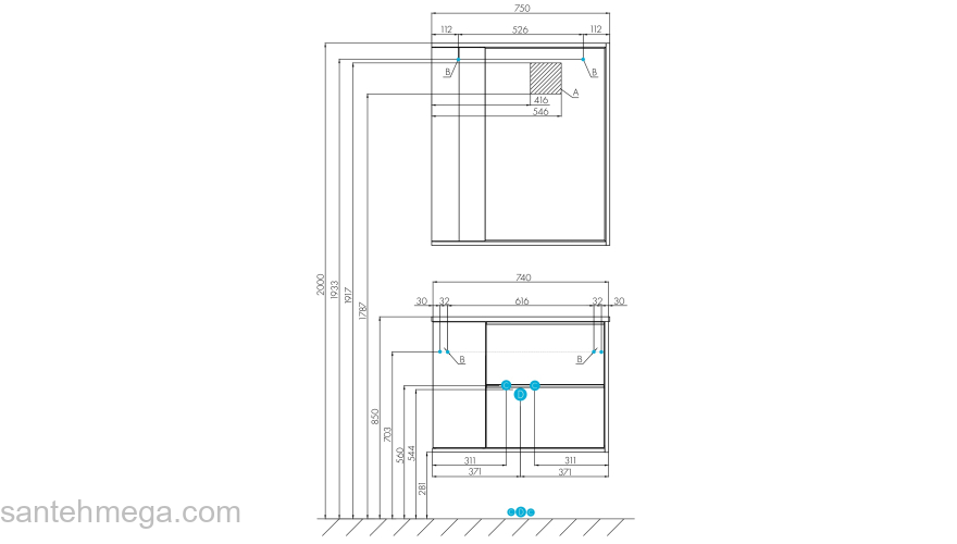 Зеркальный шкаф AQUATON Бостон 75 Белый Глянцевый/Дуб Эврика 1A240302BN010