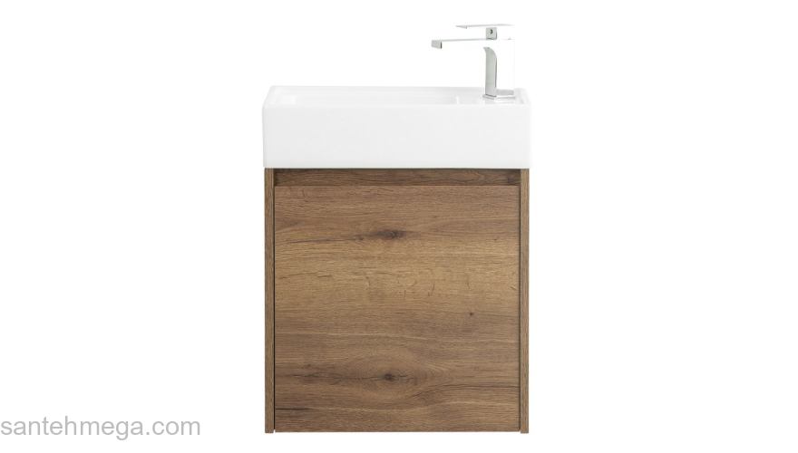 Тумба под раковину подвесная правосторонняя BELBAGNO KRAFT MINI-500/260-1A-SO-RT-R Rovere Tabacco. Фото