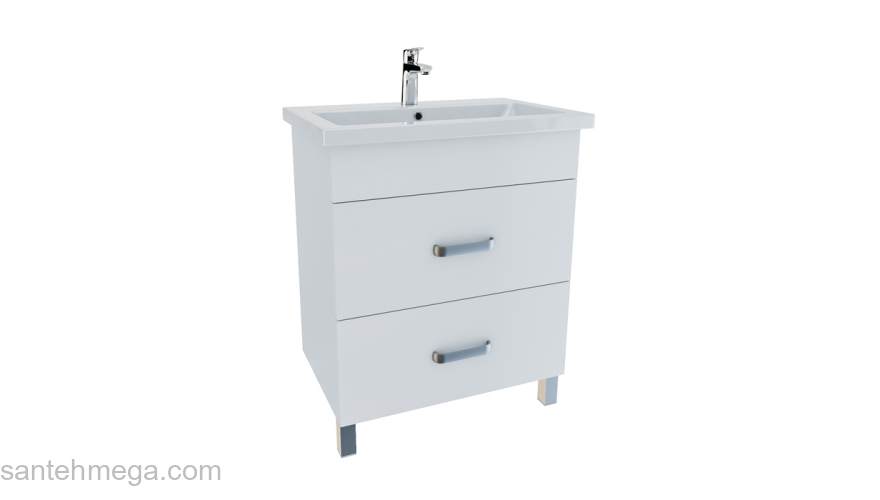 Тумба с умывальником напольная 70 см белая New Custo IDDIS NCU70W0i95K. Фото