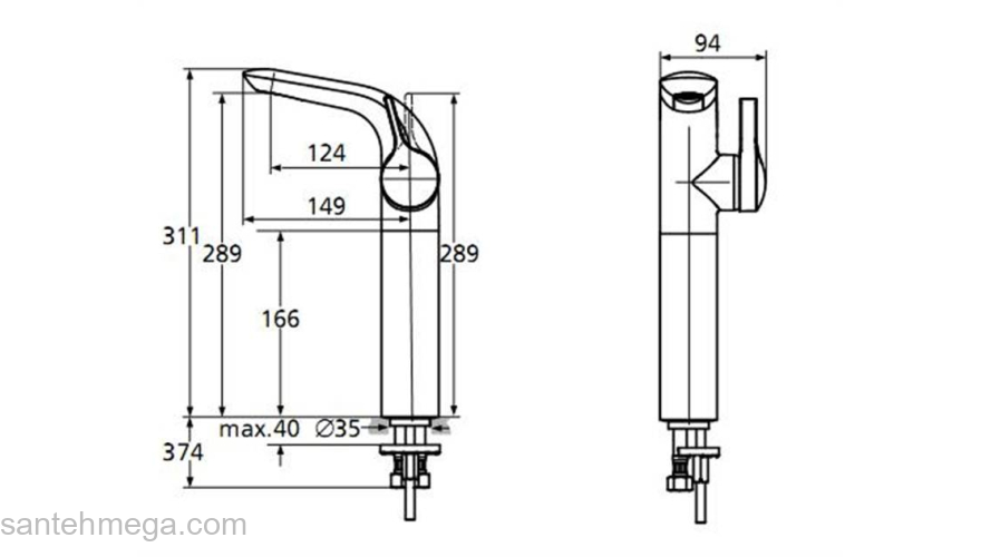 Смеситель для раковины IDEAL STANDARD Melange A4266AA. Фото