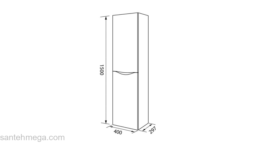 Пенал подвесной 40 см Cloud белый IDDIS CLO40W0i97. Фото