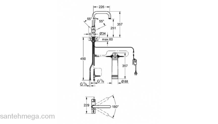 Смеситель для мойки GROHE Blue Pure 31299DC1. Фото