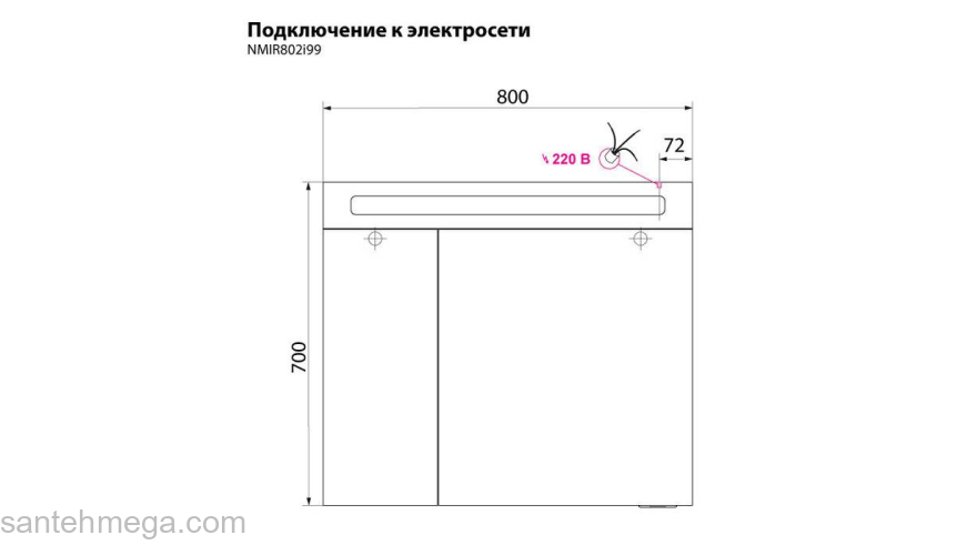 Шкаф-зеркало 80 см Mirro IDDIS MIR80N2i99. Фото