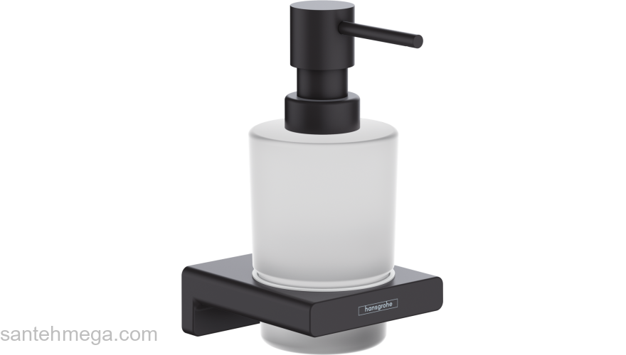 Диспенсер для жидкого мыла AddStoris Hansgrohe 41745670, матовый черный для ванной комнаты. Фото