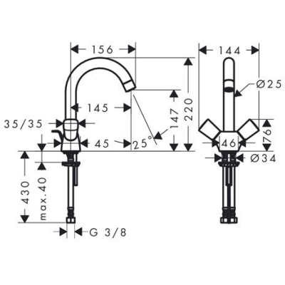 Смеситель для раковины Hansgrohe Logis 71222000. Фото