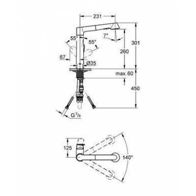 Смеситель для мойки GROHE K7 32176DC0. Фото