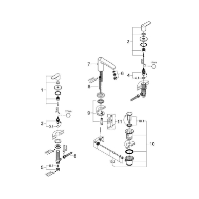 Смеситель для раковины GROHE Eurostyle Cosmopolitan 20208002. Фото