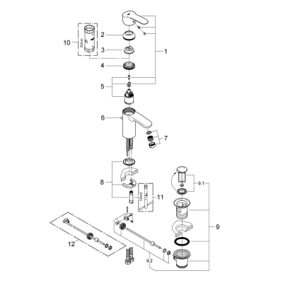 Смеситель для раковины Grohe Eurostyle Cosmopolitan 3355220E. Фото