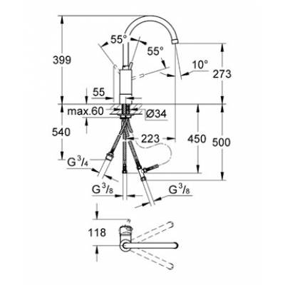 Смеситель для мойки GROHE Concetto New 32666001. Фото