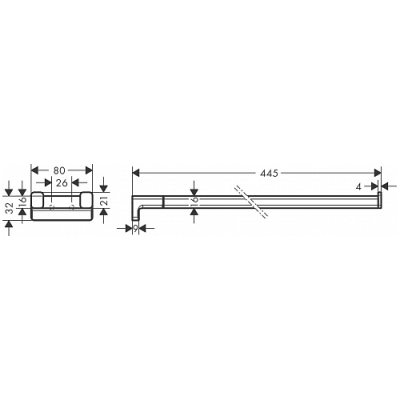Двухрожковый держатель полотенец AddStoris Hansgrohe 41770700, матовый белый для ванной комнаты. Фото