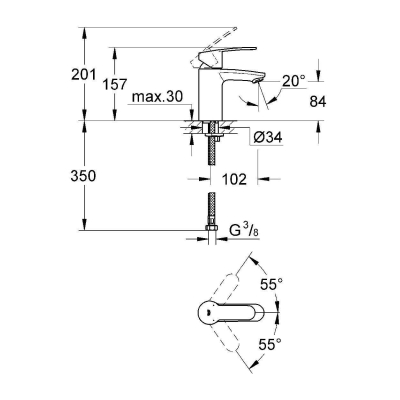 Смеситель для раковины Grohe Eurostyle Cosmopolitan 3246820E. Фото