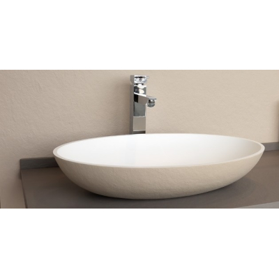 Раковина ACQUABELLA COLEZZIONI 58х38 LAVABO_ON-TOP_OVAL_SLATE_BLANCO. Фото