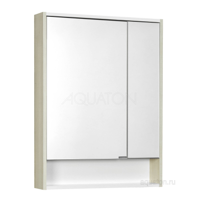 Зеркальный шкаф Aquaton Рико 65 белый/ясень фабрик 1A215202RIB90. Фото