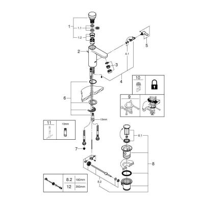 Смеситель для раковины GROHE Eurosmart Cosmopolitan 36318000. Фото